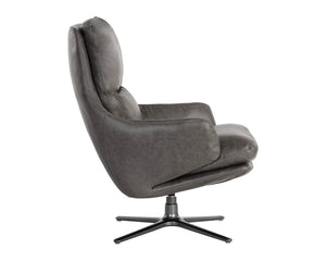 Cardona Swivel Lounge Chair - Gunmetal