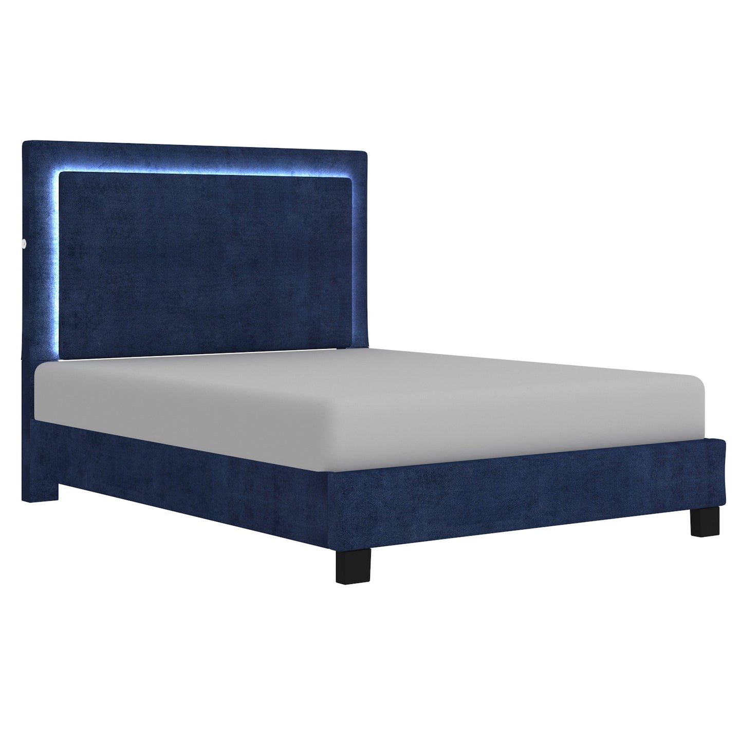 Lumina 60 Queen Platform Bed with Light in Blue