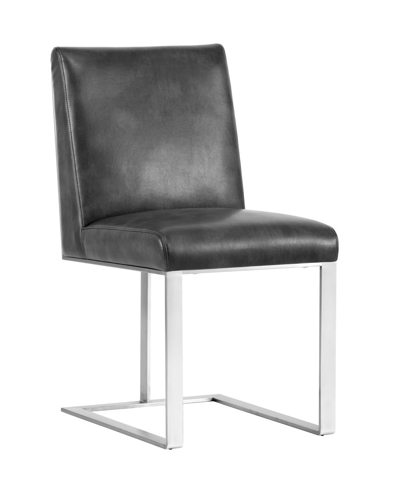 DEAN DINING CHAIR - STAINLESS STEEL - NOBILITY GREY - Dining