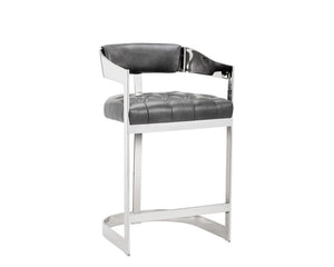 BEAUMONT COUNTER STOOL - STAINLESS STEEL - NOBILITY GREY - 
