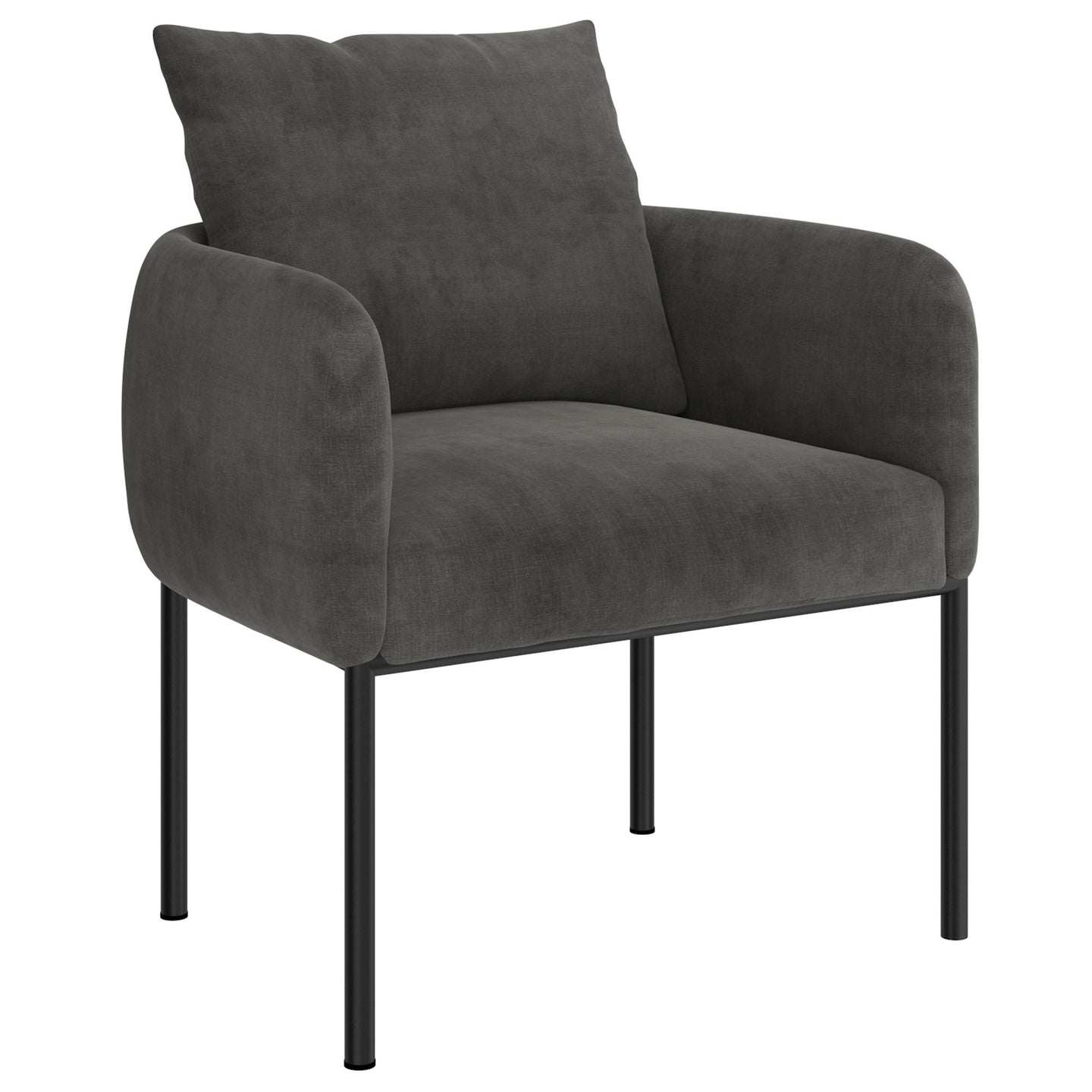 Petrie Accent Chair in Charcoal with Black Leg